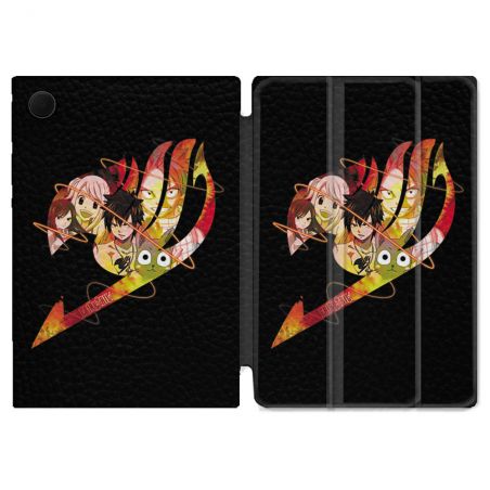 Housse Smart Cover Pour Samsung Galaxy Tab A9 Manga Fairy Tail Logo Noir