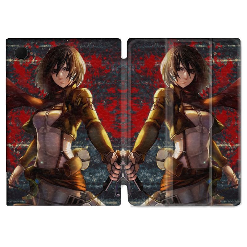 Housse Smart Cover Pour Samsung Galaxy Tab A9 Plus Manga Attaque Titans Mikasa
