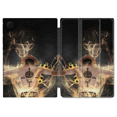 Housse Smart Cover Pour Samsung Galaxy Tab A9 Manga One Piece Ace Noir
