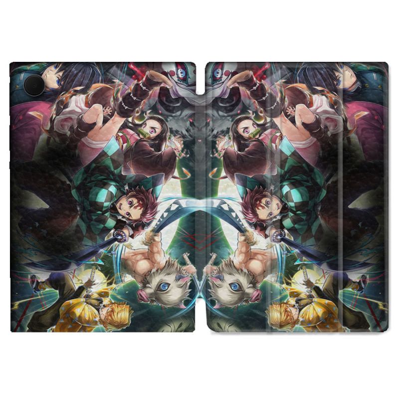 Housse Smart Cover Pour Samsung Galaxy Tab A9 Plus Manga Demon Slayer Groupe