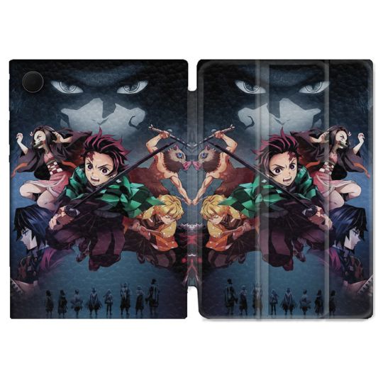 Housse Smart Cover Pour Samsung Galaxy Tab A9 Plus Manga Demon Slayer Noir