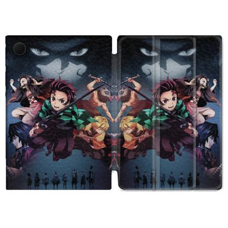 Housse Smart Cover Pour Samsung Galaxy Tab A9 Plus Manga Demon Slayer Noir