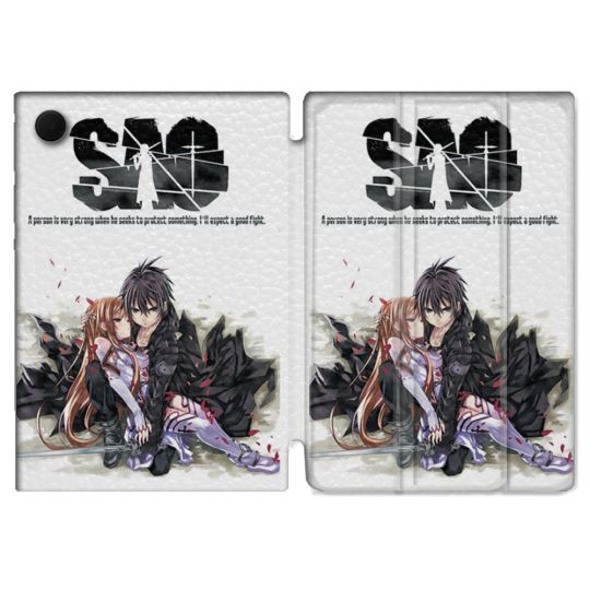 Housse Smart Cover Pour Samsung Galaxy Tab A9 Manga SAO sword Art Online Blanc