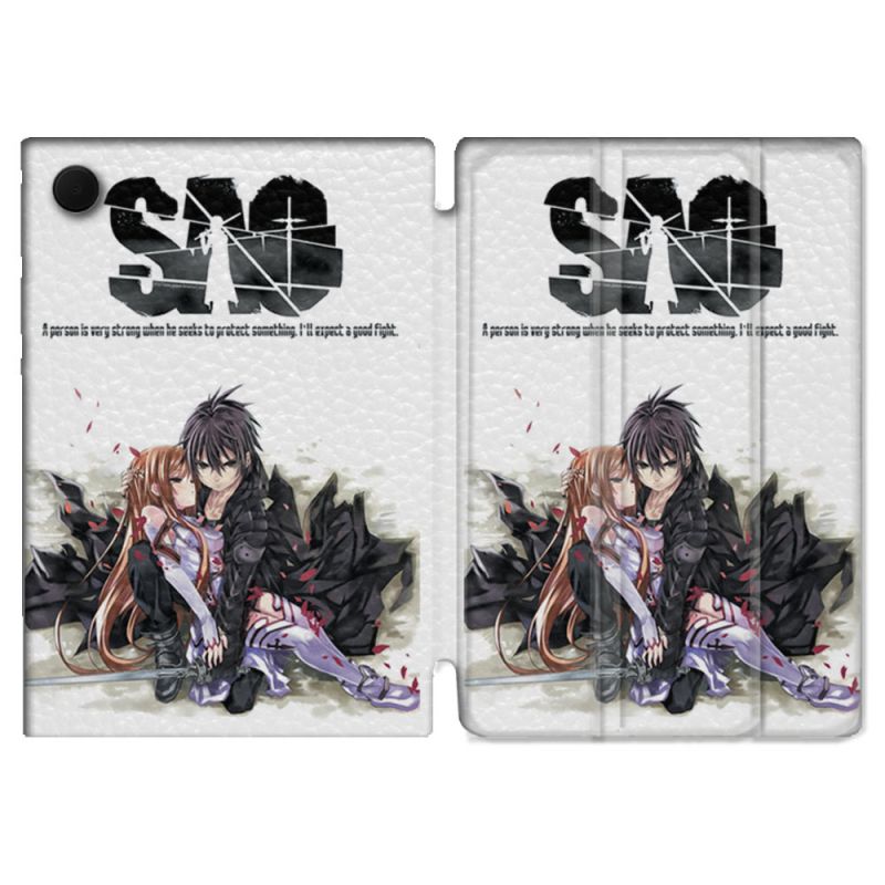 Housse Smart Cover Pour Samsung Galaxy Tab A9 Manga SAO sword Art Online Blanc