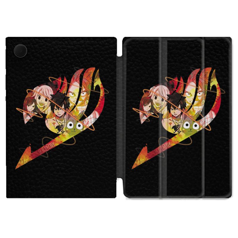 Housse Smart Cover Pour Samsung Galaxy Tab A9 Plus Manga Fairy Tail Logo Noir