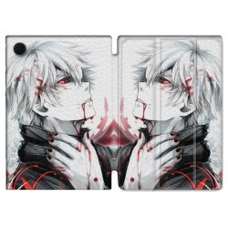 Housse Smart Cover Pour Samsung Galaxy Tab A9 Plus Manga Tokyo Ghoul Kaneki Blanc