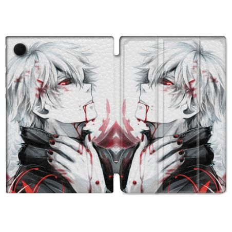 Housse Smart Cover Pour Samsung Galaxy Tab A9 Plus Manga Tokyo Ghoul Kaneki Blanc