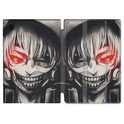 Housse Smart Cover Pour Samsung Galaxy Tab A9 Manga Tokyo Ghoul Kaneki Noir