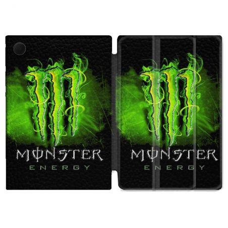 Housse Smart Cover Pour Samsung Galaxy Tab A9 Plus Monster Energy Vert