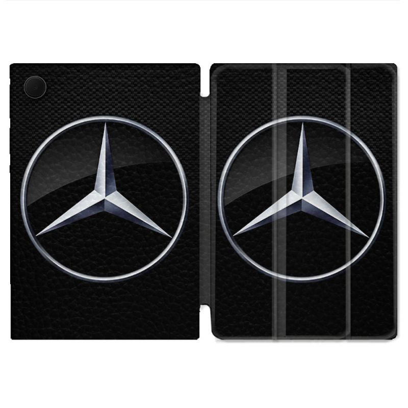 Housse Smart Cover Pour Samsung Galaxy Tab A9 Mercedes Carbone