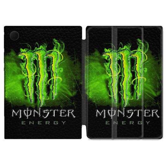 Housse Smart Cover Pour Samsung Galaxy Tab A9 Monster Energy Vert
