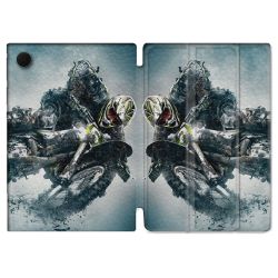 Housse Smart Cover Pour Samsung Galaxy Tab A9 Moto Cross Ombre