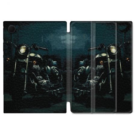 Housse Smart Cover Pour Samsung Galaxy Tab A9 Moto Harley Vintage