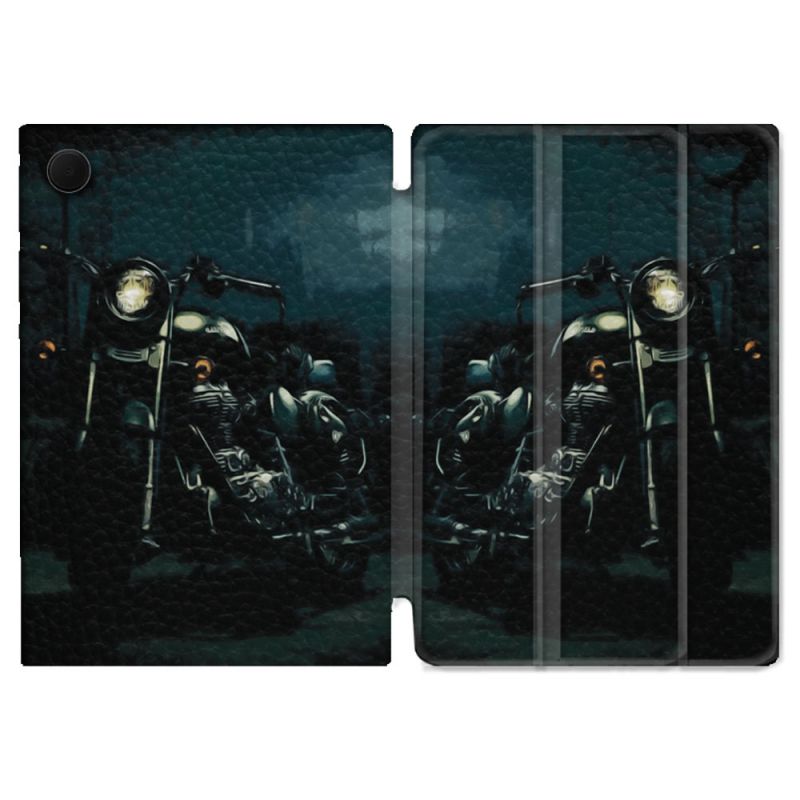 Housse Smart Cover Pour Samsung Galaxy Tab A9 Moto Harley Vintage