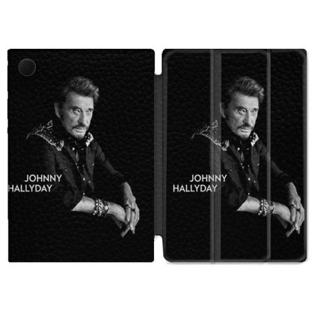 Housse Smart Cover Pour Samsung Galaxy Tab A9 Plus Musique Johnny Hallyday Noir