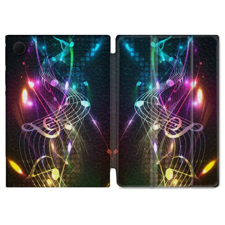 Housse Smart Cover Pour Samsung Galaxy Tab A9 Plus Musique Partition Multicolore