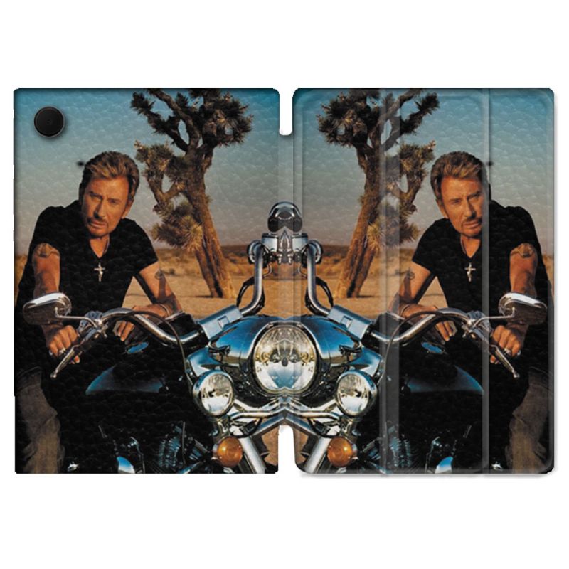 Housse Smart Cover Pour Samsung Galaxy Tab A9 Musique Johnny Hallyday Moto