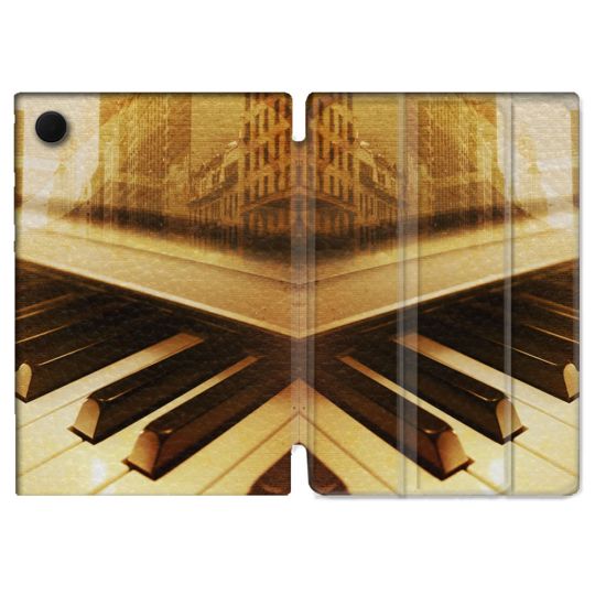 Housse Smart Cover Pour Samsung Galaxy Tab A9 Musique Piano Retro