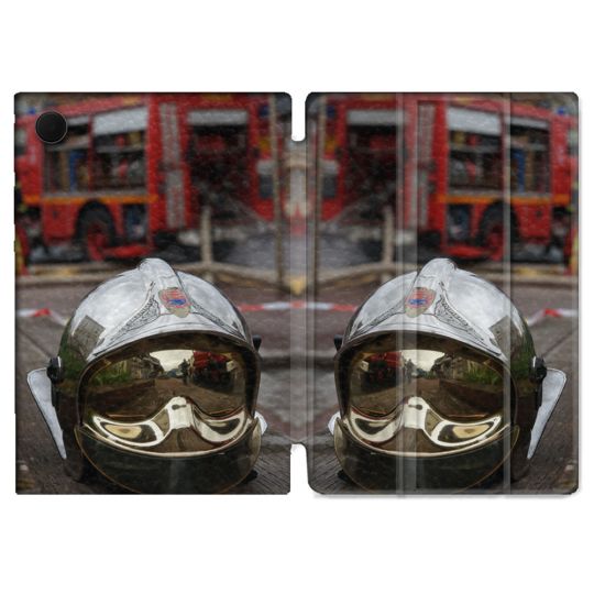 Housse Smart Cover Pour Samsung Galaxy Tab A9 Pompier Casque Camion