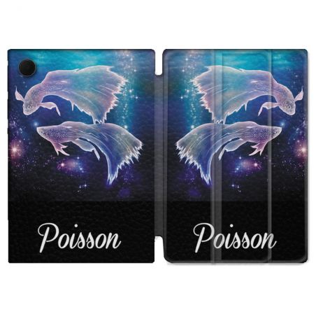 Housse Smart Cover Pour Samsung Galaxy Tab A9 Plus Signe Zodiaque 2 Poisson