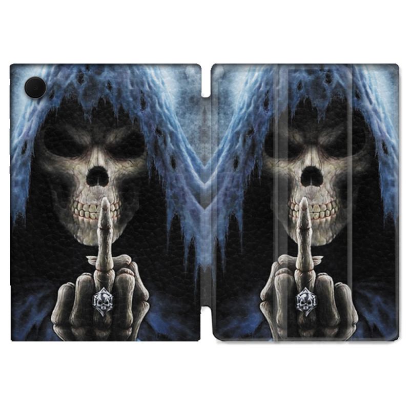 Housse Smart Cover Pour Samsung Galaxy Tab A9 Plus Tete de Mort Doigt