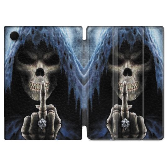 Housse Smart Cover Pour Samsung Galaxy Tab A9 Tete de Mort Doigt