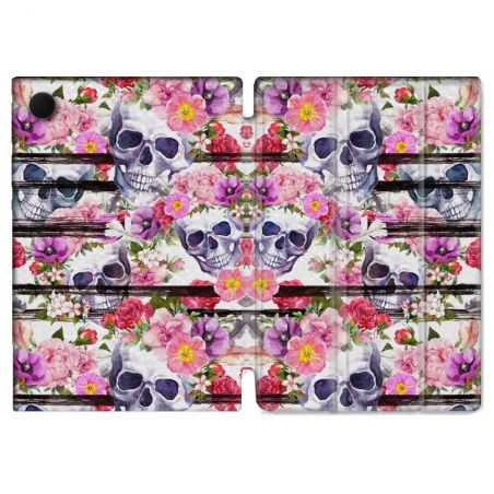 Housse Smart Cover Pour Samsung Galaxy Tab A9 Tete de Mort Pattern