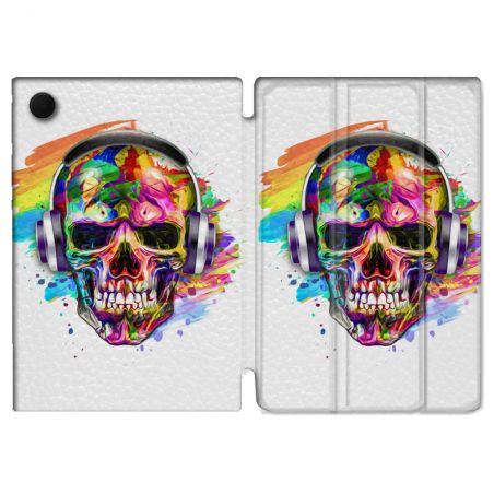 Housse Smart Cover Pour Samsung Galaxy Tab A9 Tete de Mort Tag