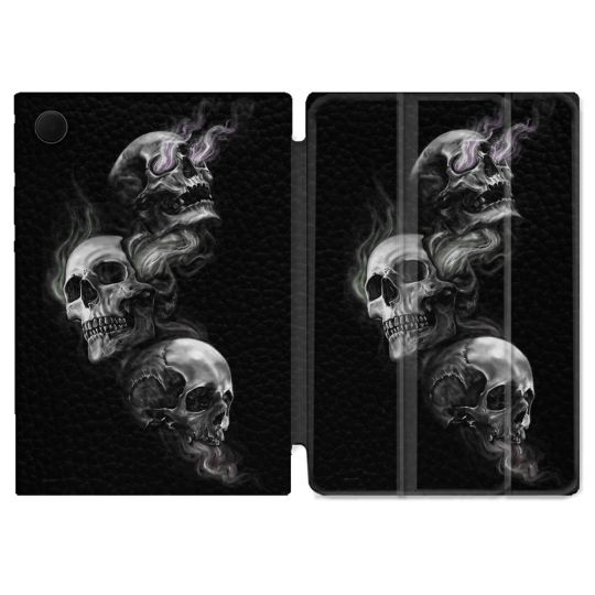 Housse Smart Cover Pour Samsung Galaxy Tab A9 Plus Tete de Mort Triple