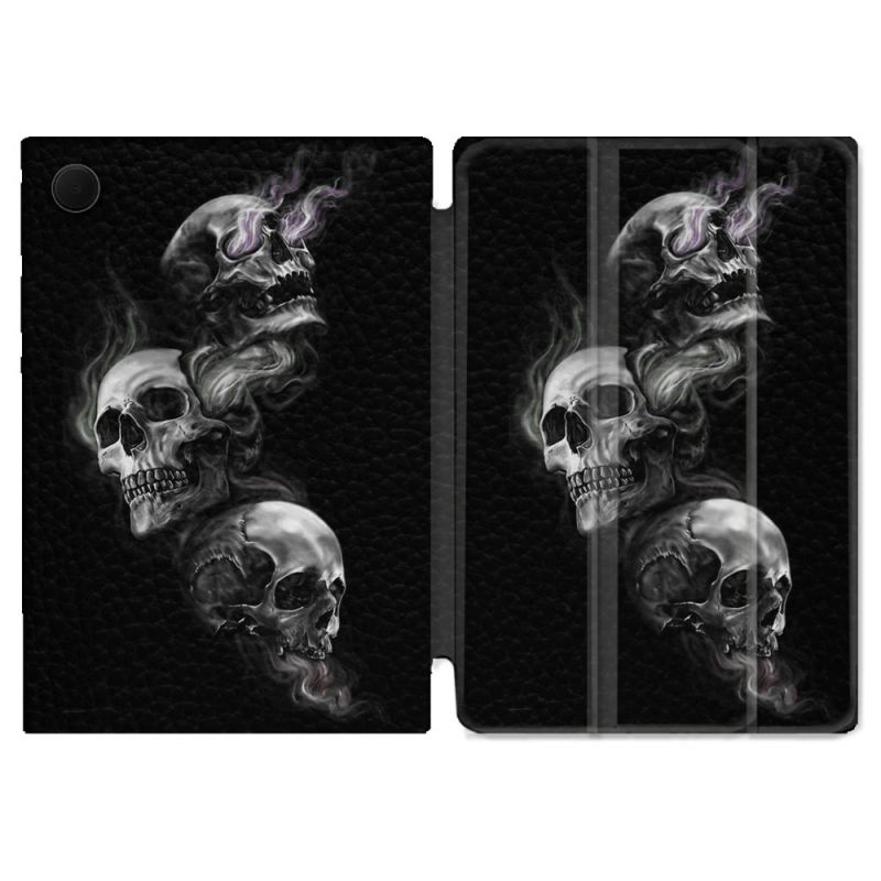 Housse Smart Cover Pour Samsung Galaxy Tab A9 Plus Tete de Mort Triple