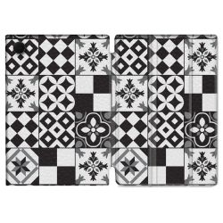 Housse Smart Cover Pour Samsung Galaxy Tab A9 Texture Carreau Ciment Noir