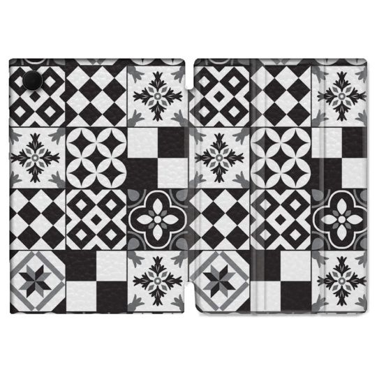 Housse Smart Cover Pour Samsung Galaxy Tab A9 Texture Carreau Ciment Noir