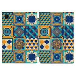 Housse Smart Cover Pour Samsung Galaxy Tab A9 Texture Carreau Ciment Orange