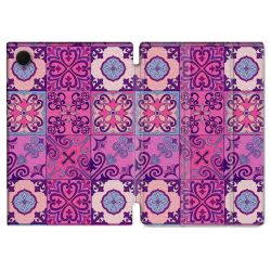 Housse Smart Cover Pour Samsung Galaxy Tab A9 Texture Carreau Ciment Violet