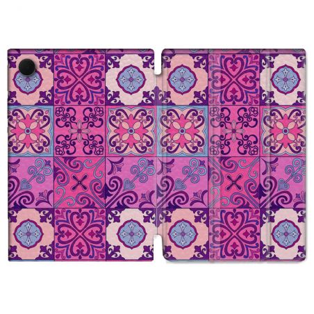 Housse Smart Cover Pour Samsung Galaxy Tab A9 Texture Carreau Ciment Violet