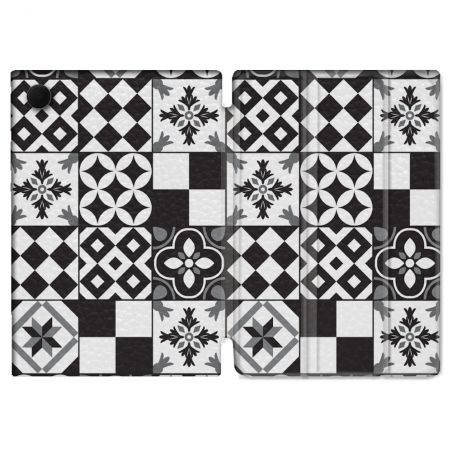 Housse Smart Cover Pour Samsung Galaxy Tab A9 Plus Texture Carreau Ciment Noir