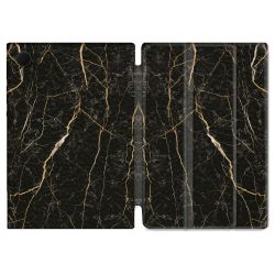 Housse Smart Cover Pour Samsung Galaxy Tab A9 Texture Marbre Noir