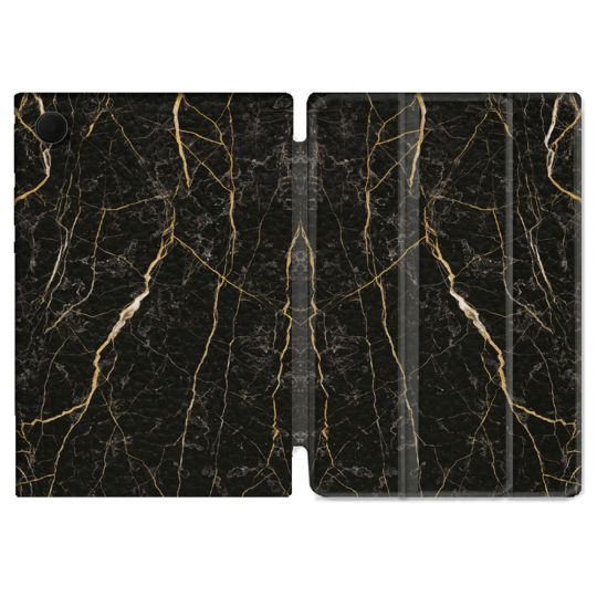 Housse Smart Cover Pour Samsung Galaxy Tab A9 Texture Marbre Noir