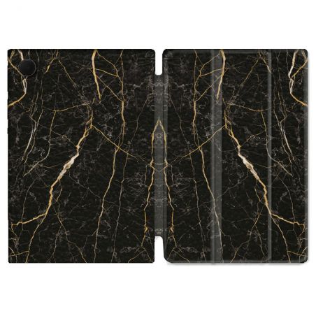 Housse Smart Cover Pour Samsung Galaxy Tab A9 Texture Marbre Noir