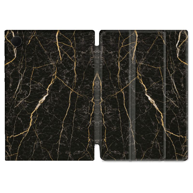 Housse Smart Cover Pour Samsung Galaxy Tab A9 Texture Marbre Noir