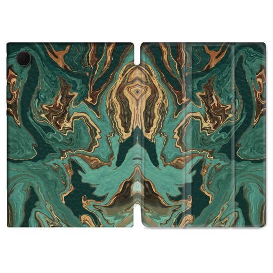 Housse Smart Cover Pour Samsung Galaxy Tab A9 Texture Marbre Vert