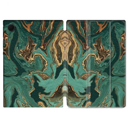 Housse Smart Cover Pour Samsung Galaxy Tab A9 Texture Marbre Vert