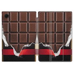 Housse Smart Cover Pour Samsung Galaxy Tab A9 Texture Trompe Oeil Chocolat