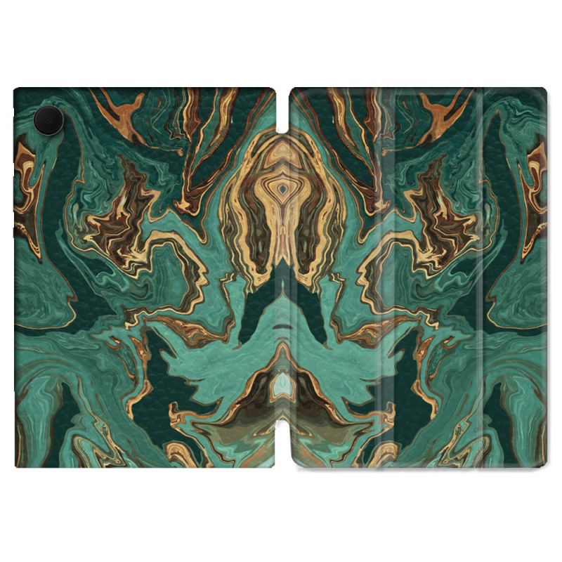 Housse Smart Cover Pour Samsung Galaxy Tab A9 Plus Texture Marbre Vert
