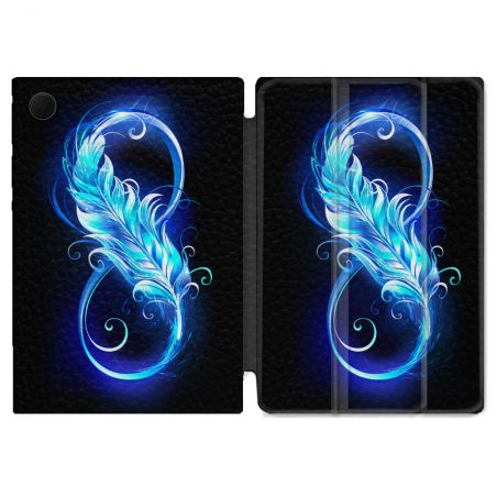 Housse Smart Cover Pour Samsung Galaxy Tab A9 Plus Texture Plume Infini Bleu
