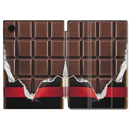 Housse Smart Cover Pour Samsung Galaxy Tab A9 Plus Texture Trompe Oeil Chocolat