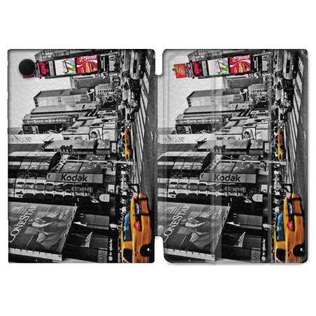 Housse Smart Cover Pour Samsung Galaxy Tab A9 Voyage Amerique USA New York Taxi