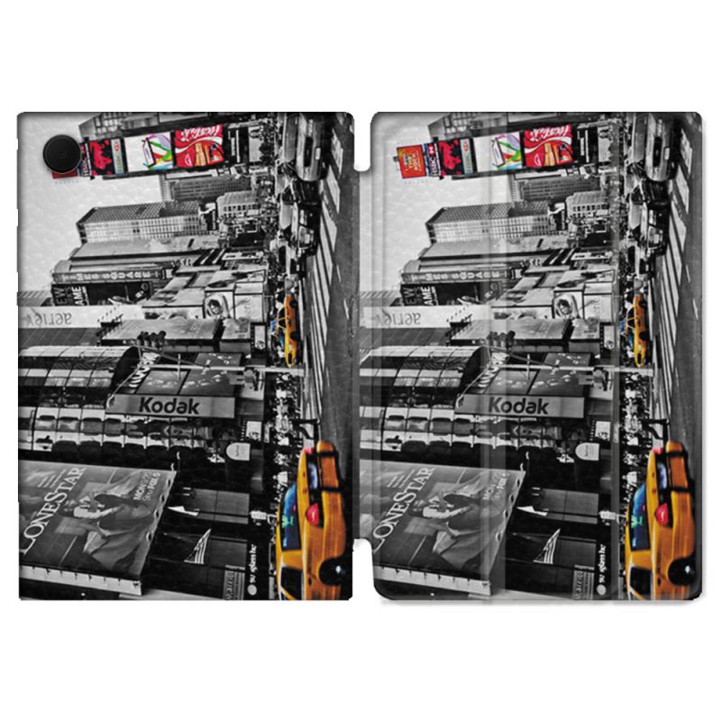 Housse Smart Cover Pour Samsung Galaxy Tab A9 Voyage Amerique USA New York Taxi