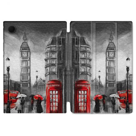 Housse Smart Cover Pour Samsung Galaxy Tab A9 Voyage Angleterre Londres Vintage