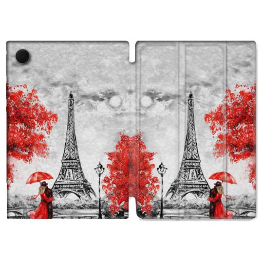Housse Smart Cover Pour Samsung Galaxy Tab A9 Voyage France Paris Rouge